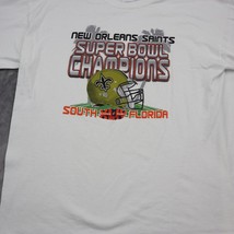 Gildan New Orleans Saints Shirt Mens XL White Round Neck Super Bowl Cham... - $22.75