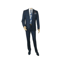 Men TALLIA Suit Wool Blend English Glen Plaid Classic 2Button VDVA2SVX0026 Blue image 3