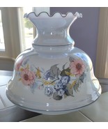 Vintage Large Glass GWTW Hurricane Lamp Pink/Blue Floral SHADE (10&quot; fitter) - €41,86 EUR