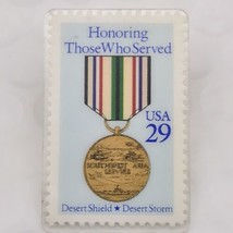 US Stamp Pin Brooch Desert Shield Storm Veteran Honoring Those Who Served - $12.95