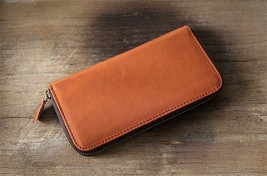Unisex Long Clutch Wallet Leather Zipper Closure Money Card Holder Retro... - $50.59