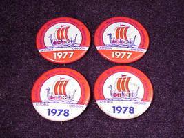 Lot of 4 Astoria Oregon Scandinavian Midsummer Festival Pinback Buttons ... - $9.95