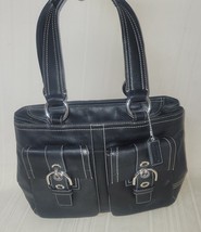 COACH Soho Black Leather Purse Bag Style F08A09 Double Handle Buckle Poc... - £53.60 GBP