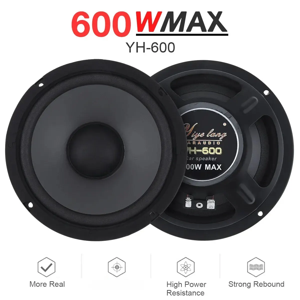 600W car audios accesorios inclinable speaker support  6 Inch，2-Way Full Range - £13.89 GBP