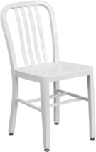 Commercial Grade White Metal Indoor-Outdoor Chair From Flash Furniture. - £108.68 GBP