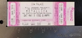 METALLICA - VINTAGE MAY 9, 1992 COW PALACE DALY CITY MINT WHOLE CONCERT ... - $30.00