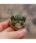 Vintage Rhinestone Nautical Crab Hinged Trinket Pill Box - $29.70