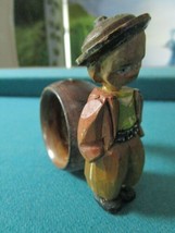 Vintage Italian Carved Wooden Napkin Ring 4&quot;  ^^^ - $24.75