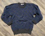 Vtg Michael Jordan Sweater 100% Pure Wool Stripes 80s 90s Blue Gray Dad ... - £13.07 GBP