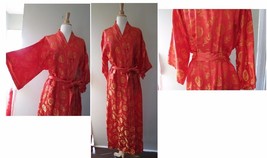 Vintage 60s &quot;Plum Blossoms&quot; Chinese Dragon Robe size M - $69.29