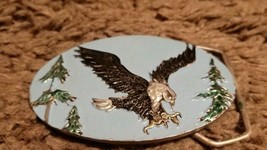 BALD EAGLE Belt Buckle Vintage Indian Metal Craft 1980 Pewter Signed/Num... - $14.84