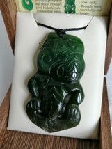 New zealand jade / Green stone TIKI large pendant / necklace 50mm - £105.72 GBP