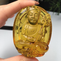 Rare Amber pendant Buddhist Ksitigarbha Bodhisattva Tang Sanzang Burmese Amber - £1,251.48 GBP
