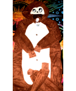 Unisex Monkey Pajama Plush Monkey Costume with Hat and Tail PJ Pajama - $17.70