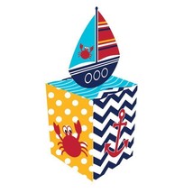 Ahoy Matey Nautical Favor Boxes 3 Per Pack Boy Baby Shower Decorations - £8.59 GBP