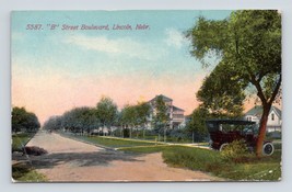 B Street Boulevard Vista Lincoln Nebraska 1912 DB Cartolina P12 - £5.93 GBP