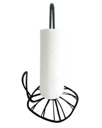 Black Matte Countertop Paper Towel Holder Heavy Duty Black Mat Steel - $9.89
