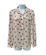 Ann Taylor Loft Blush Pink Georgette Long Sleeve Sheer Button Down Blous... - $21.26