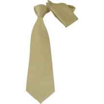 Men Stacy Adams Neck tie Hanky Set Business Formal Solid Color Satin S13 Beige image 5