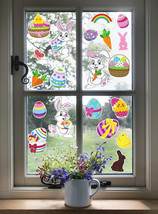 Iconikal Easter Window Clings Static Cling Window Decorations 100-Count 5 Sheets - £6.08 GBP