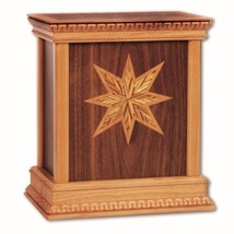 Large/Adult 225 Cubic Inch Walnut Star Handcrafted Wood Funeral Cremation Urn - £319.73 GBP