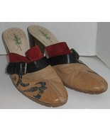 Womens 9 US 39 EU Dove Nuotano Gli Aquali Leather Suede Slip On Heels Shoes - $25.80 CAD