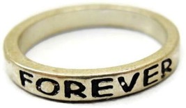 sz 7.5 Forever Best Friends Sterling Silver 925 Ring Band 2.3g Vintage Patina - £21.46 GBP