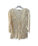 Vintage Y2K Coldwater Creek Lace Overlay Blouse Women’s XL Cream - $28.80