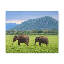 Asian Elephant Couple Asian Elephant Troop Print Animal Wall Art Wildlife Canva - £56.81 GBP+