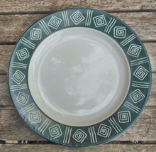 Sakura Cypress Stoneware Dinner Plate 10 3/4&quot; Vintage Dark Green / White - £10.07 GBP