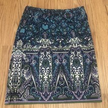 Talbots Petities Straight Knee Length Skirt Multicolor Paisley Print Size 6P  - £13.44 GBP