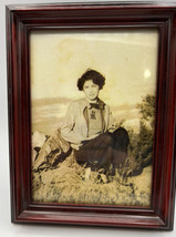 Picture Antique Photo Young Woman Sitting on the Grass 1924 5 x 7 Inches - £18.28 GBP