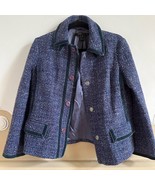 Marc Jacobs wool blend purple tweed boucle jacket velvet trim size 8 - $1,353.61 MXN