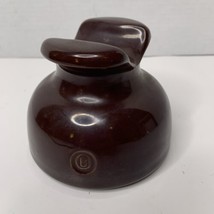 Vintage Brown Ceramic Saddle Signal Insulator Marked B 4.75 Inch Diameter 4&quot; H - £6.38 GBP
