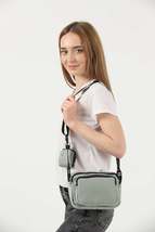 Green U4 Canvas Women&#39;s Cross Shoulder Bag With 2 Compartments And Walle... - £12.62 GBP