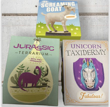 3 Pk Screaming Goat Jurassic Terrarium Unicorn Taxidermy Running Press Novelty - £26.54 GBP