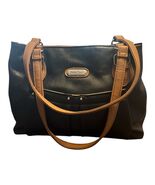 MultiSac Black &amp; Brown Faux Leather Tote Bag Shoulder Purse Multi Pocket... - $21.60