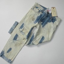 NWT Current/Elliott The Boyfriend in Dirty Bleach Destroy Slouchy Crop Jeans 26 - £41.02 GBP