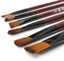  6pcs/1 Paint Brushes Set Nylon Brush for Oil Watercolor Artist Painting Art NEW - £7.62 GBP