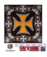 Hav-A-Hank BIKER IRON CROSS ENGINE Harley D HD Color BANDANA Head Face W... - £7.12 GBP