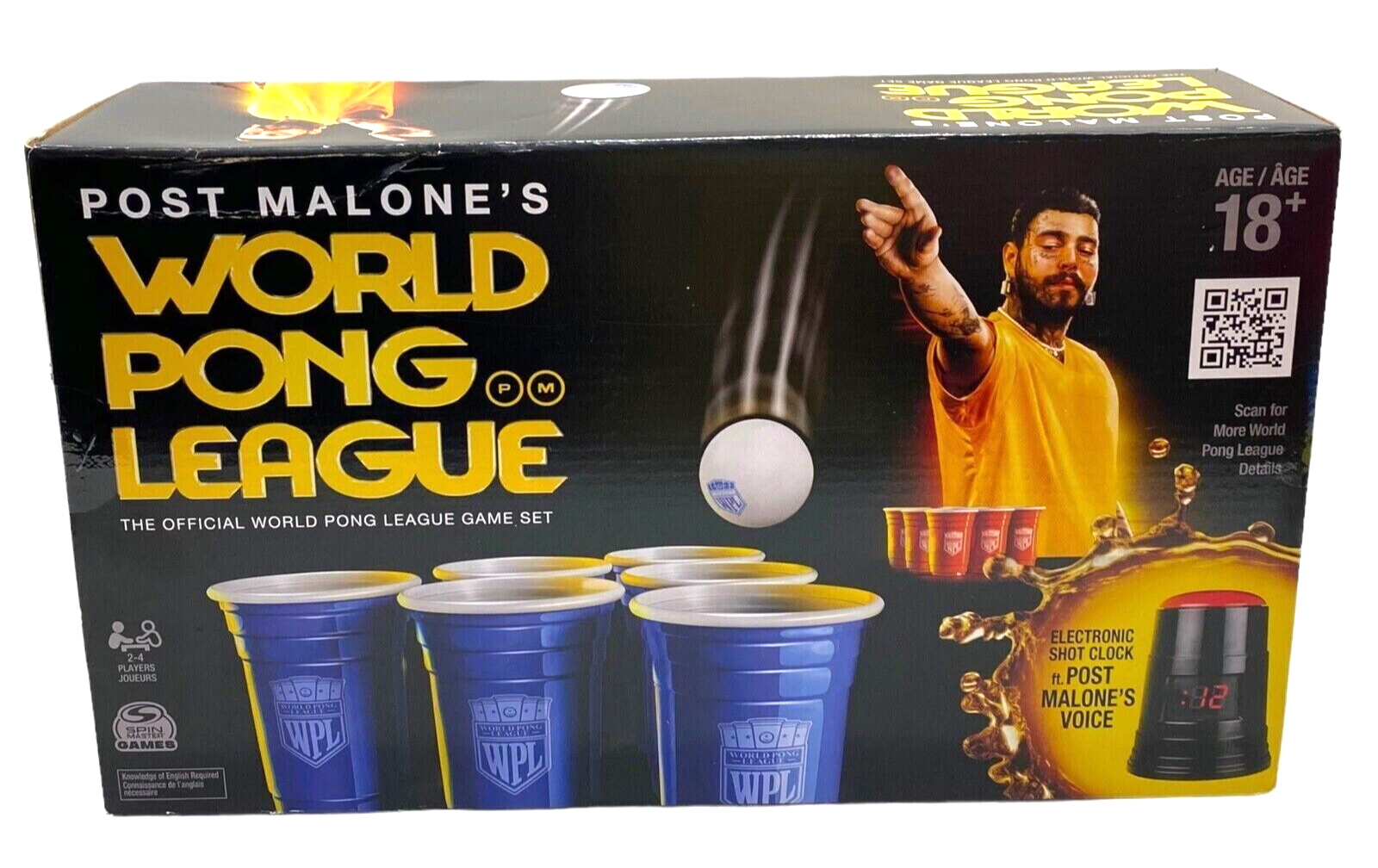 Post Malone’s World Pong League Game Set W/ Electric Shot Clock - £20.57 GBP