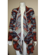 LUCKY BRAND Aztec Drape Cardigan Open Front Southwest Boho Colors Size L... - €17,18 EUR