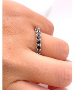 14K White Gold Eternity Round Natural U Shape Fancy Black Diamond Ring 2... - €1.695,04 EUR