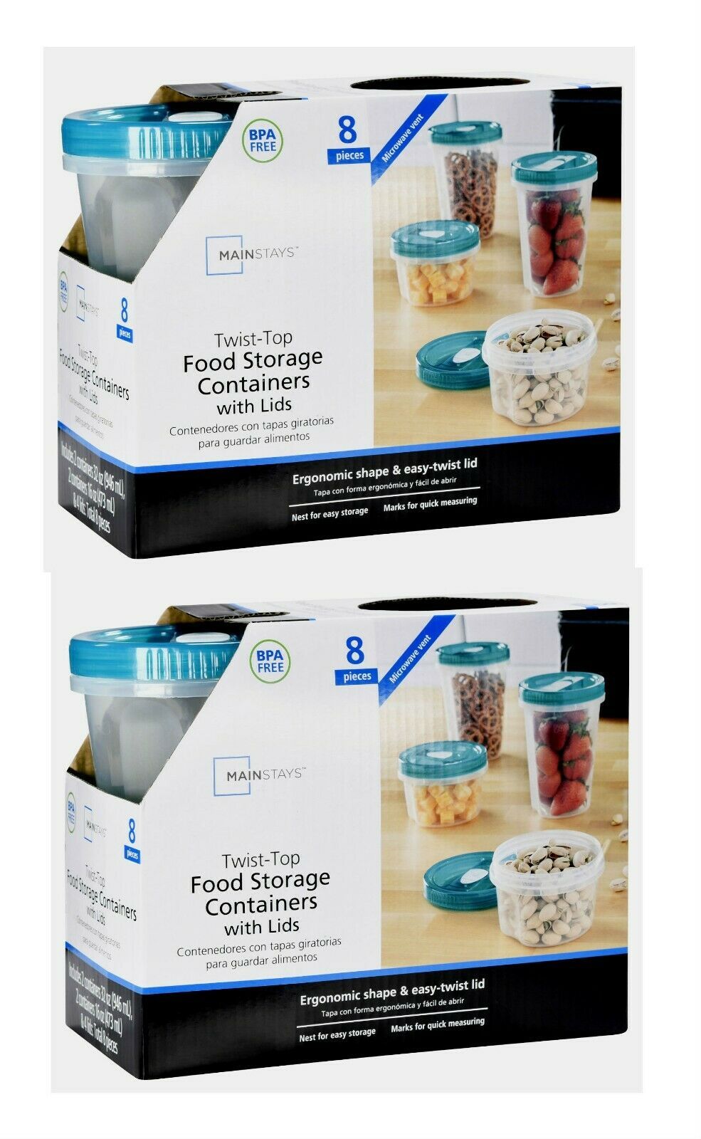 Food Storage Containers w/ Lids ( 8 Pieces) BRAND NEW Sealed - $19.77 - $32.63