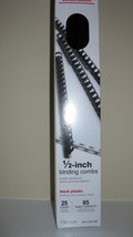 Binding Combs 1/2 inch Plastic Black Count 25 (85 Sheet Capacity) New - £11.98 GBP