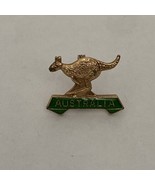 Australia Kangaroo Green Enamel Pin Gold Tone With A Hoping kangaroo - $10.00