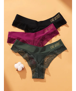  &quot;3pcs Set of Fashionable Women&#39;s Low Waist Lace Patchwork Comfortable B... - $21.74 CAD