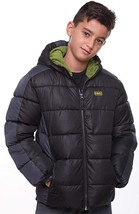 Hawke Boys Winter Puffer Jacket Waterproof Fleece Hooded Lightweight Dark Gray S - £70.78 GBP