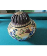 1940s Japanese Porcelain Satsuma Incense Burner 4 x 4&quot;  ^^ - $55.43