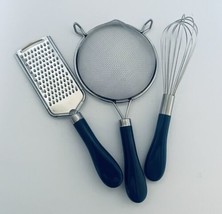 The Pioneer Woman Kitchen Utensils Grater Whisk and Stainer Blue Plastic Handles - £14.99 GBP